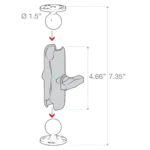 RAM® Double Ball Mount with Two Round Plates - C Size Medium - Image 4